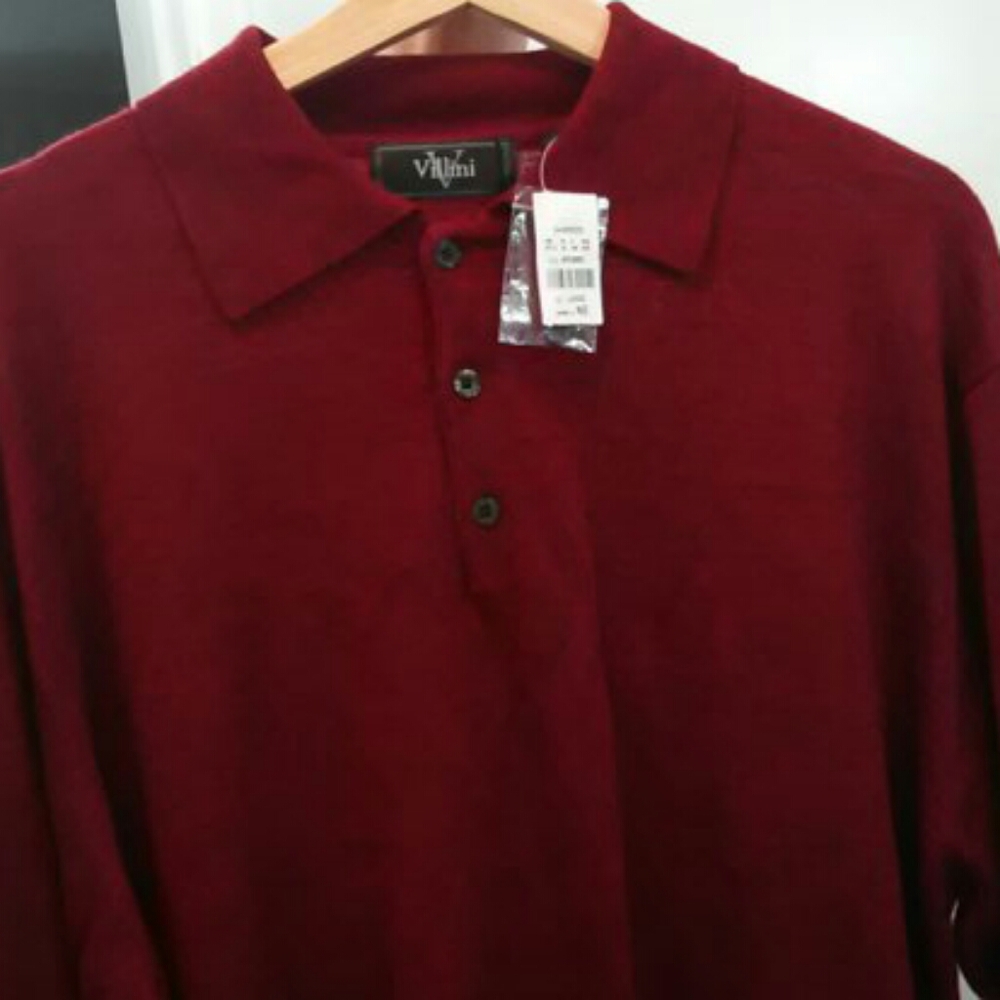 NWT Villini Merino Long Sleeve Wool Pullover Sweater - Large